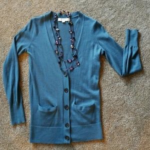 LOFT teal cardigan